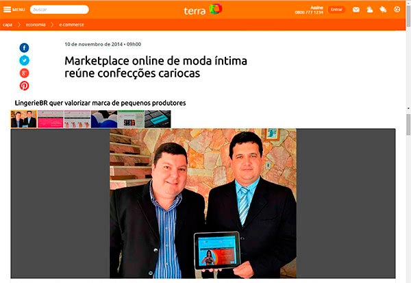 Canal de E-commerce do Portal Terra publica matria sobre o Lingerie BR