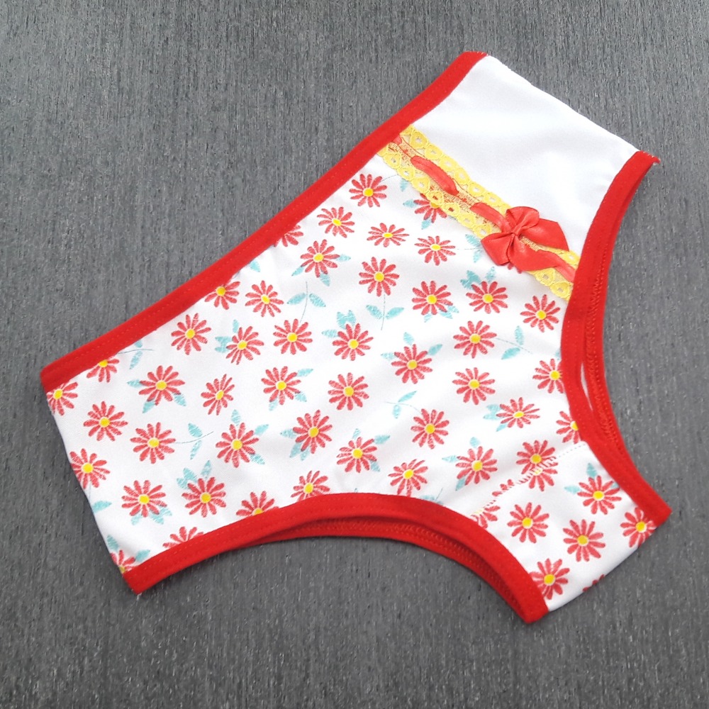 Calcinha Infantil Amoreco Vis Vermelho/Estampas Variadas