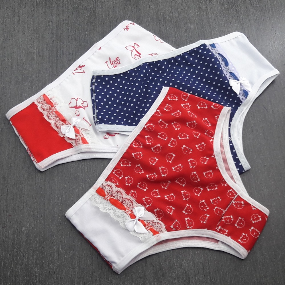 Calcinha Infantil Amoreco Vis Branco/Estampas Variadas
