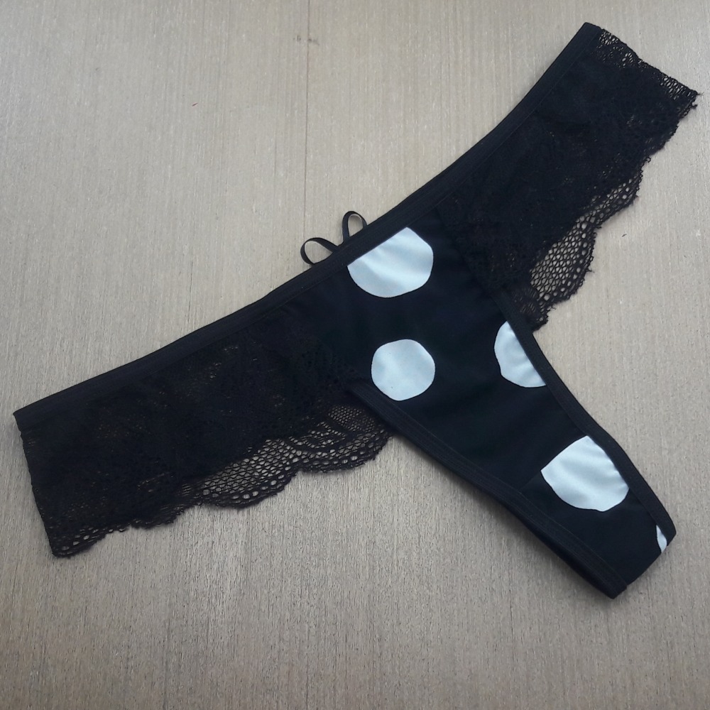 Tanga Renda Cofrinho  Vis Preto/Estampas Variadas