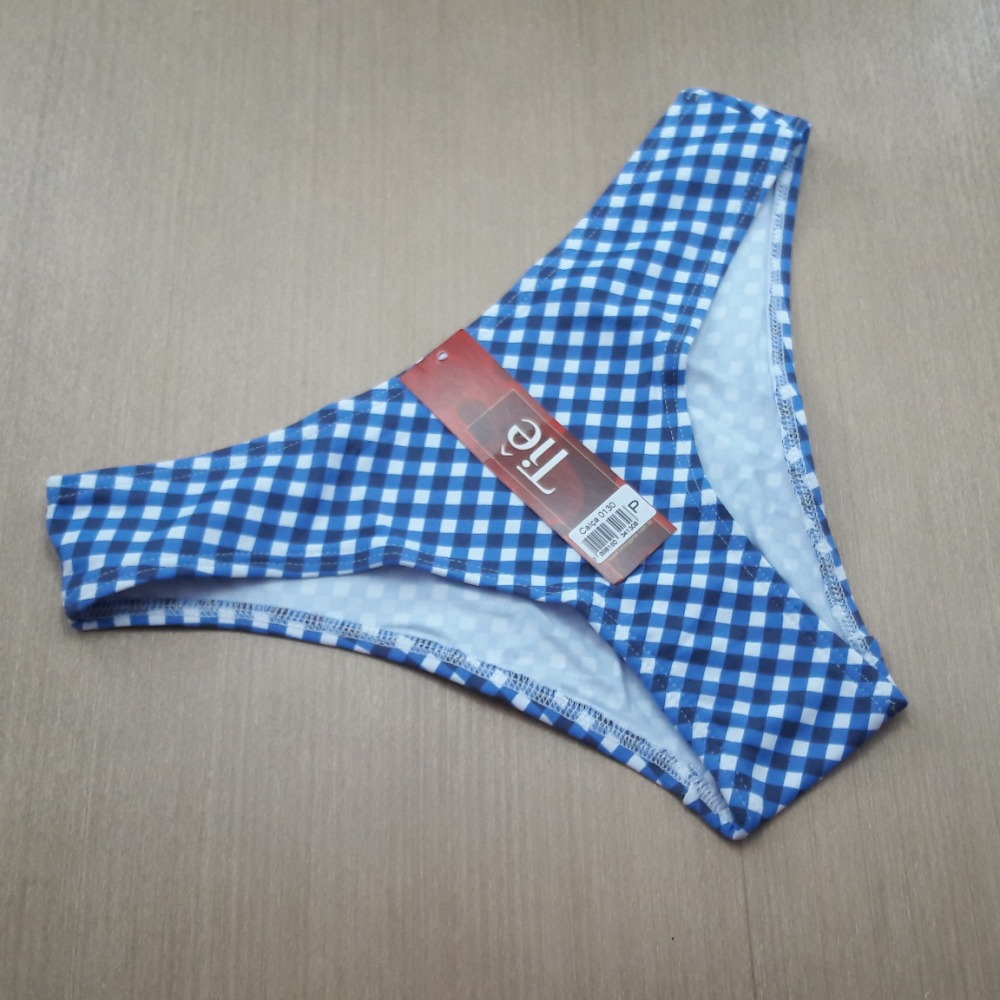 Calcinha Microfibra Estampada Amni Xadrez Azul Calcinha Microfibra Estampada Amni Xadrez Azul