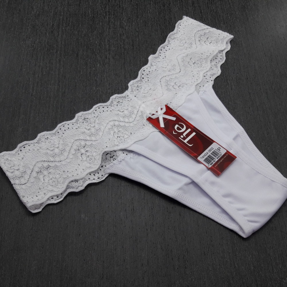 Tanga Cintura em Renda Branco