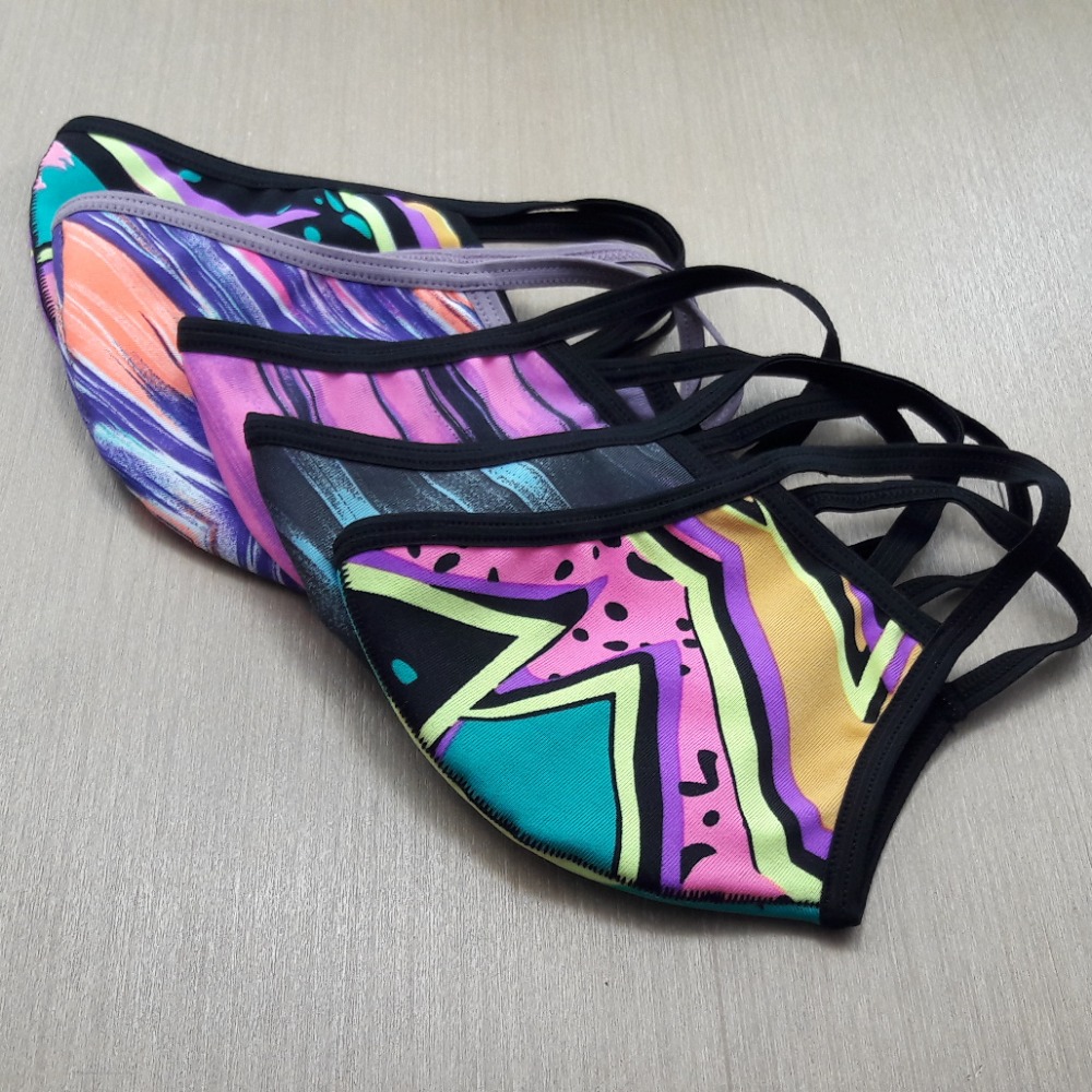 Kit com 5 Mscaras Suplex Camada Dupla Estampado com Forro 100% Algodo Estampadas