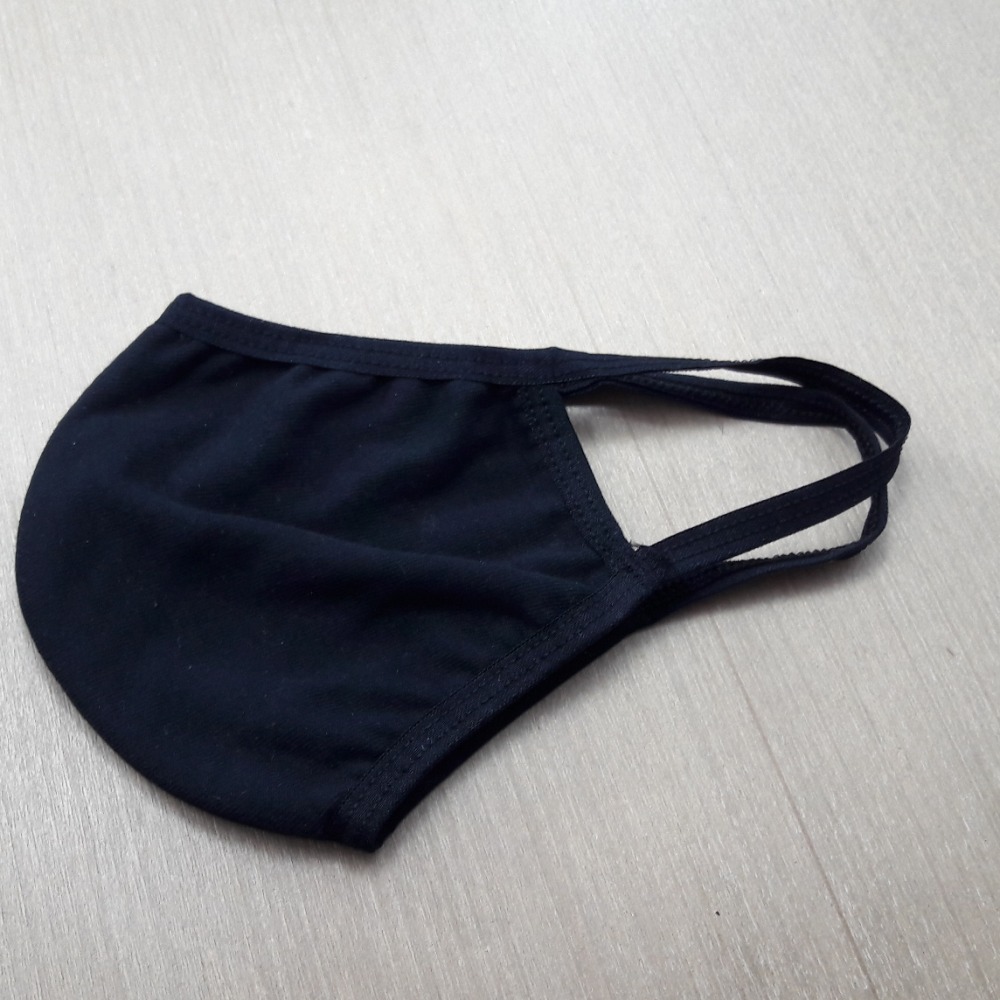 Mscara 100% Algodo Camada Dupla Preto