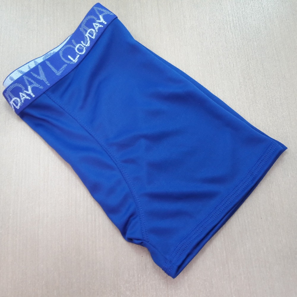 Cueca Boxer de Helanca Lisa Azul Bic