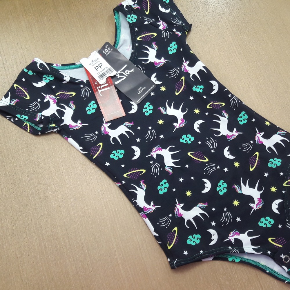 Body Infantil Com Proteo UPF 50+ Unicrnio