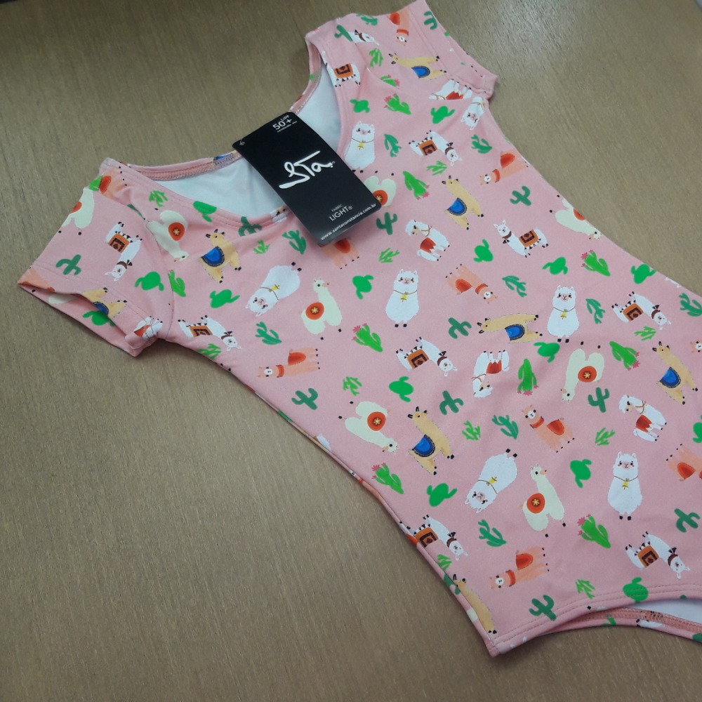 Body Infantil Com Proteo UPF 50+ Lhama