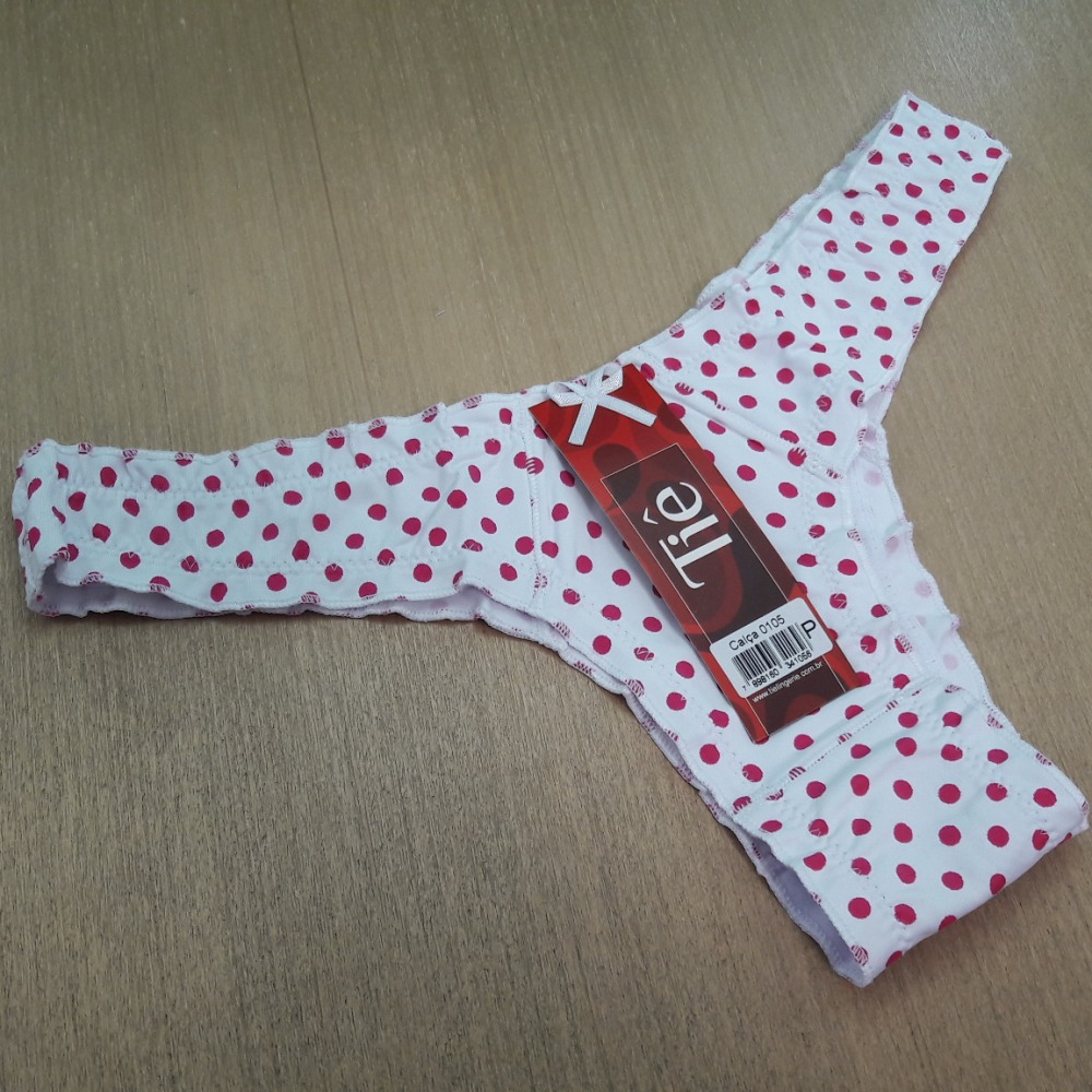 Calcinha Babado Branca Po Rosa