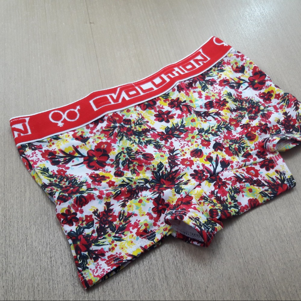 Boxer Feminina Juvenil Estampada Elstico Vermelho/Estampas Variadas
