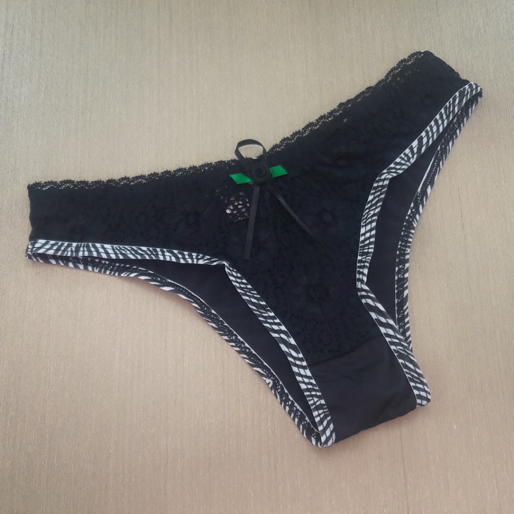 Tanga Letcia  Preto/Viz zebra