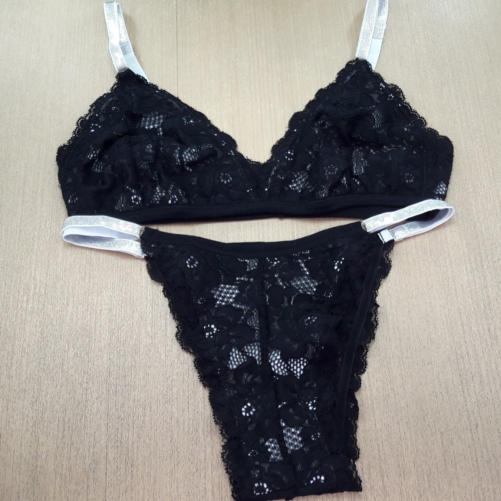 Conjunto sem bojo Preto/ Branco