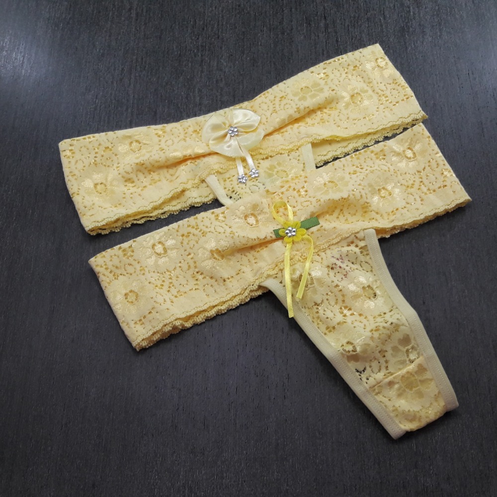 Tanga Cs Renda Amarelo