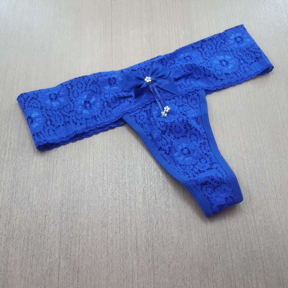 Tanga Cs Renda Azul Bic