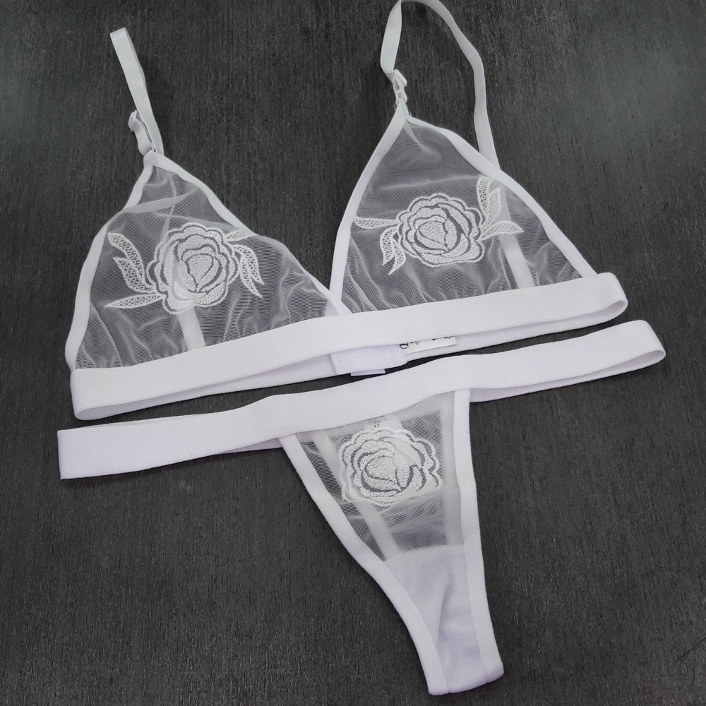 Conjunto Tule Bordado Branco