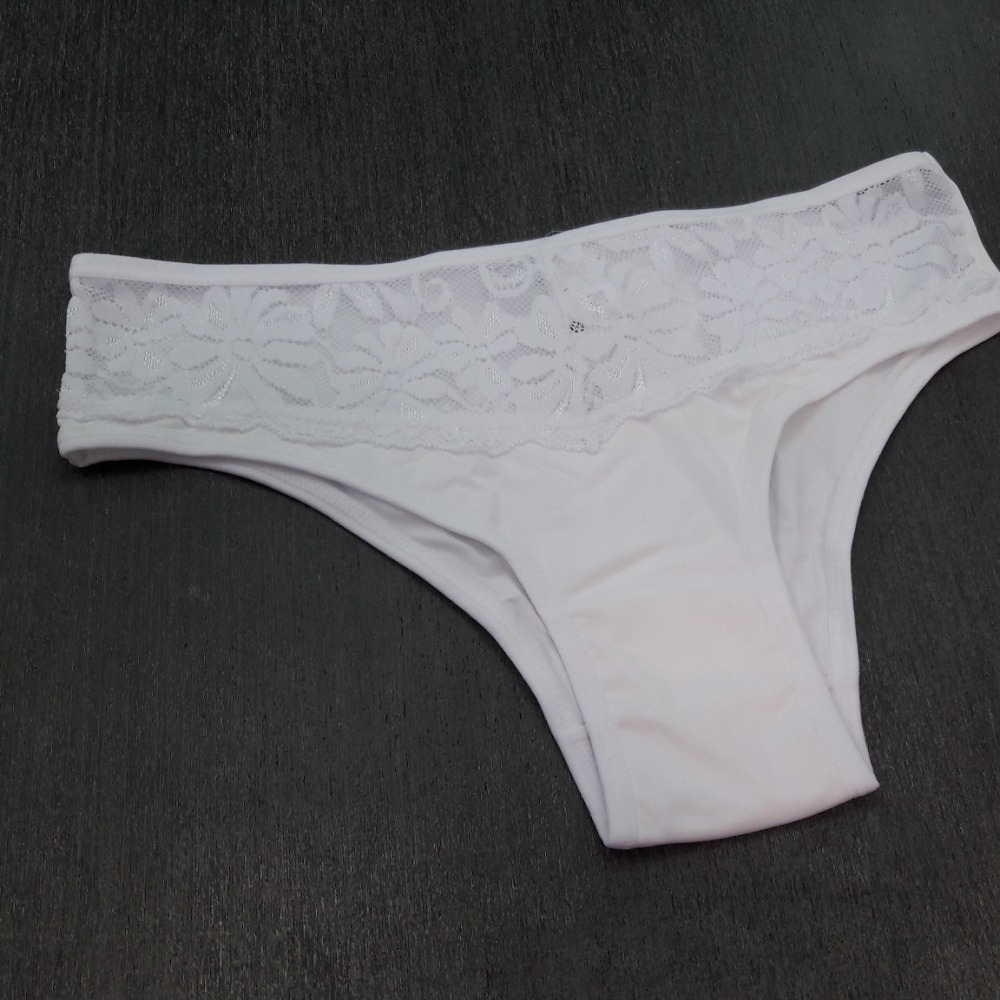Calcinha Biquni Micro e Renda Branco