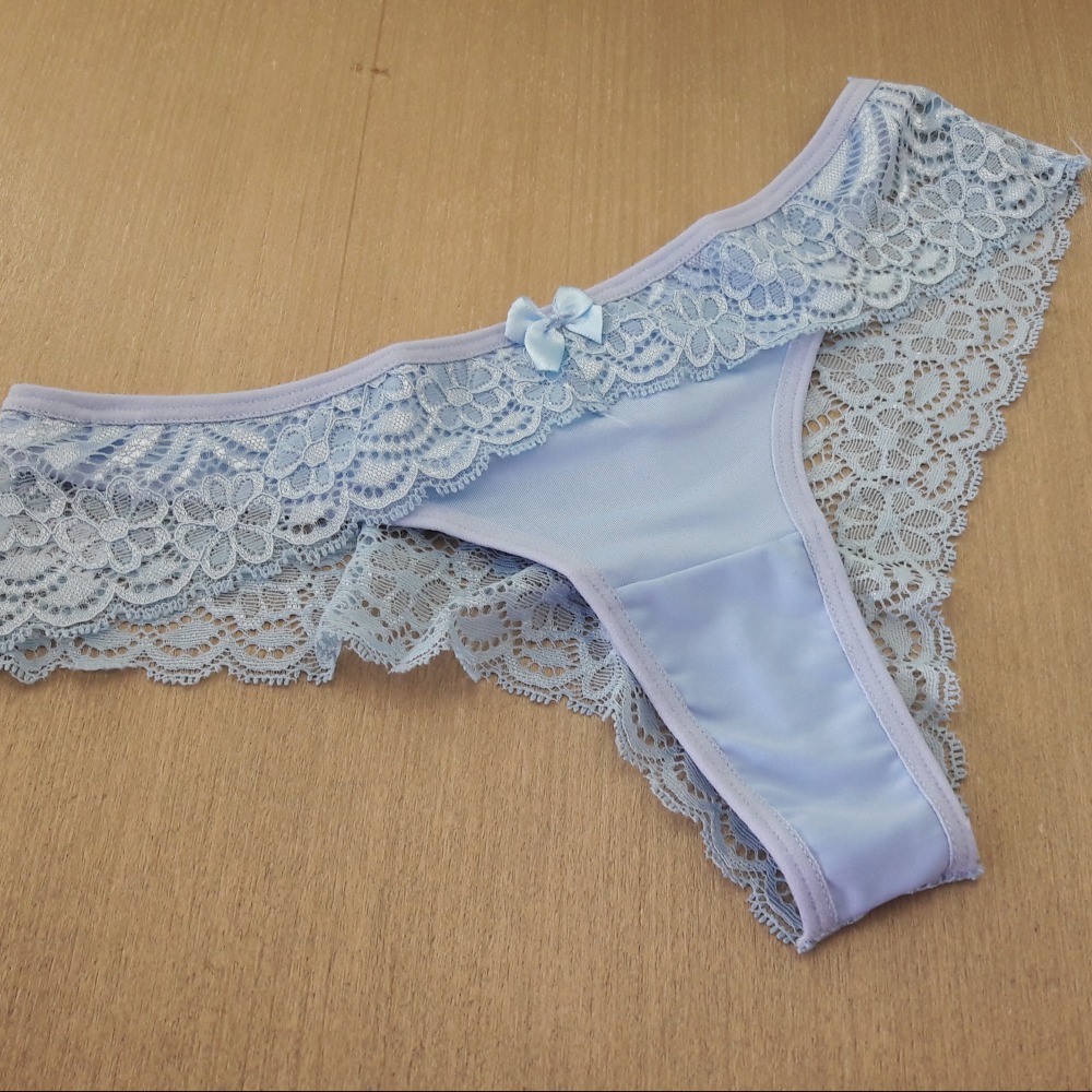 Tanga Detalhe Costas Renda Azul Beb