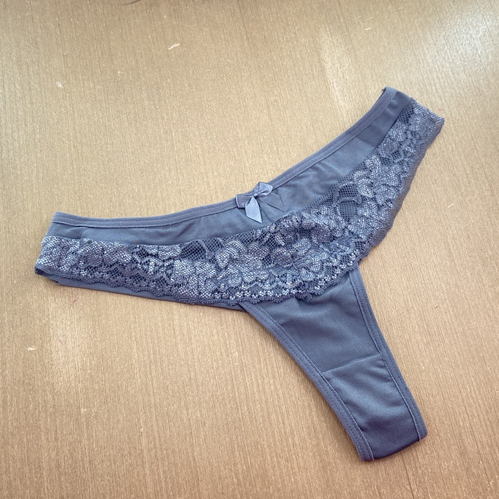 Tanga Fio Duplo em Microfibra Cinza Tanga Fio Duplo em Microfibra Cinza