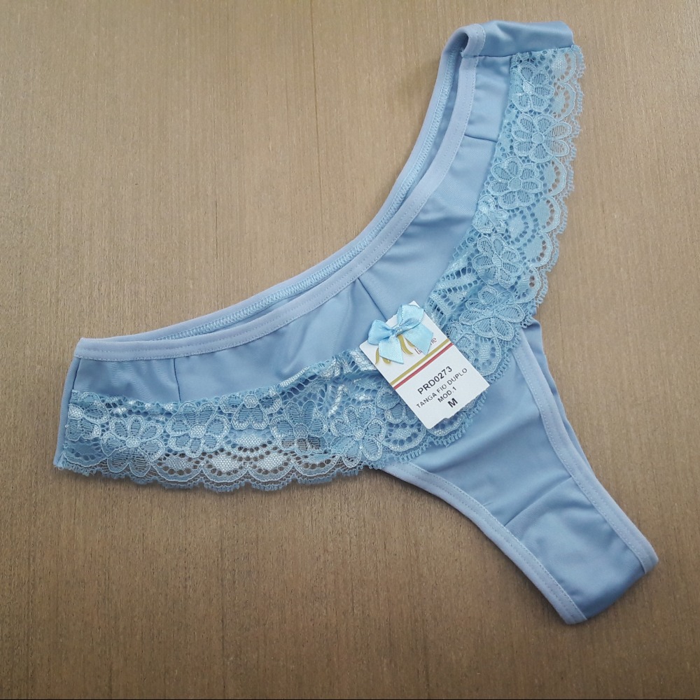 Tanga Fio Duplo em Microfibra Azul Bebê Tanga Fio Duplo em Microfibra Azul Bebê