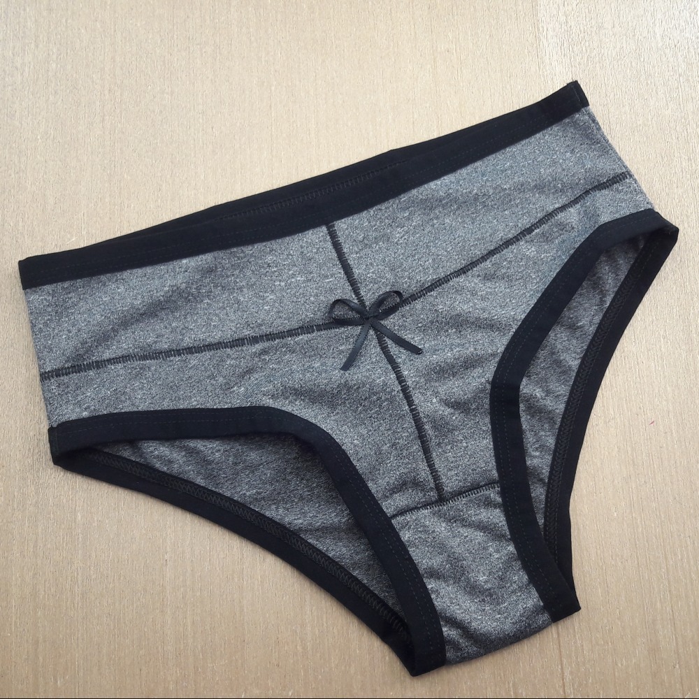 Calcinha Mescla Modelagem Conforto Preto/Mescla