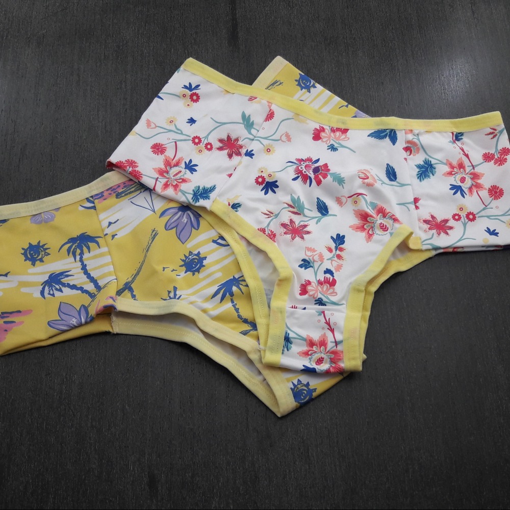 Calcinha Ana Microfibra Estampas Vis Amarelo / Estampas Variadas