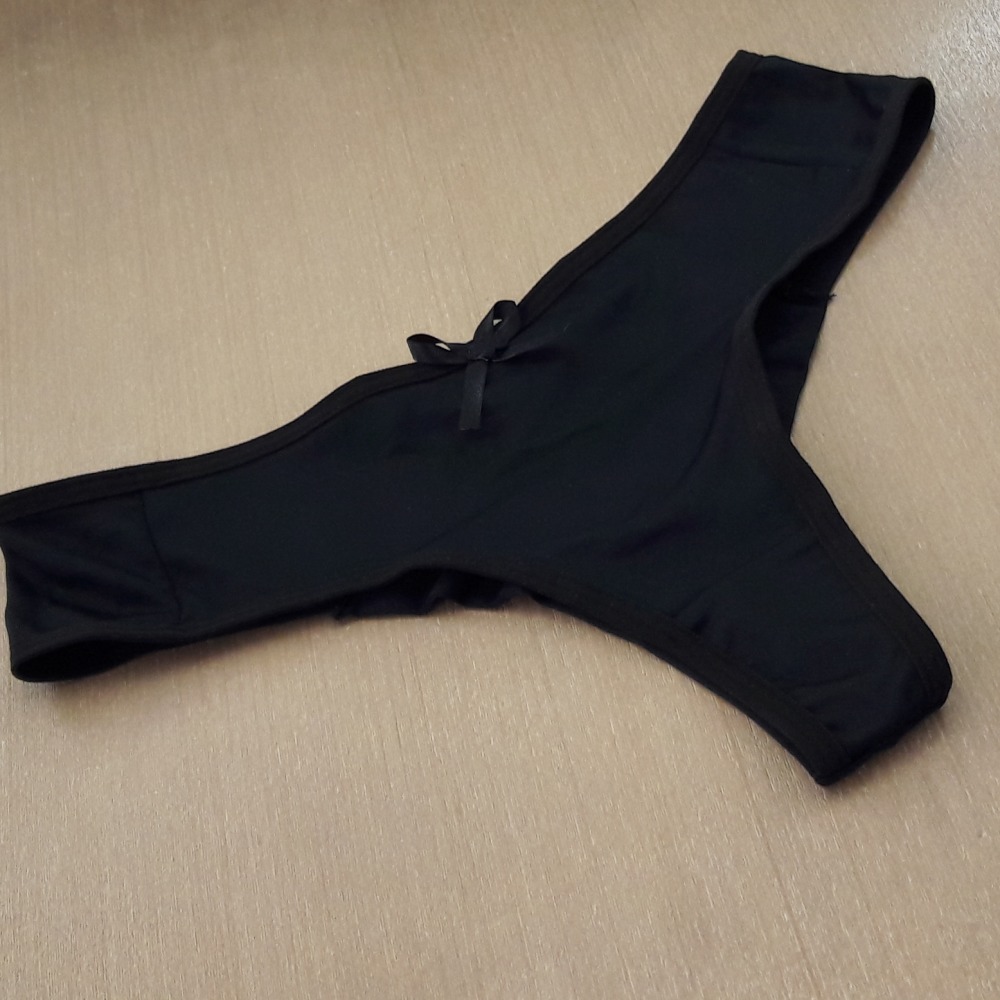 Tanga Fio Duplo Liso Preto