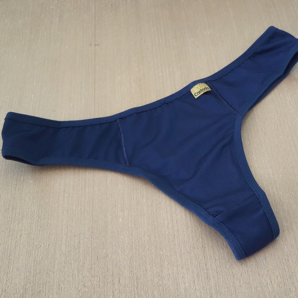 Tanga Calcinha Fio Dental Lisa Sensual Azul Marinho
