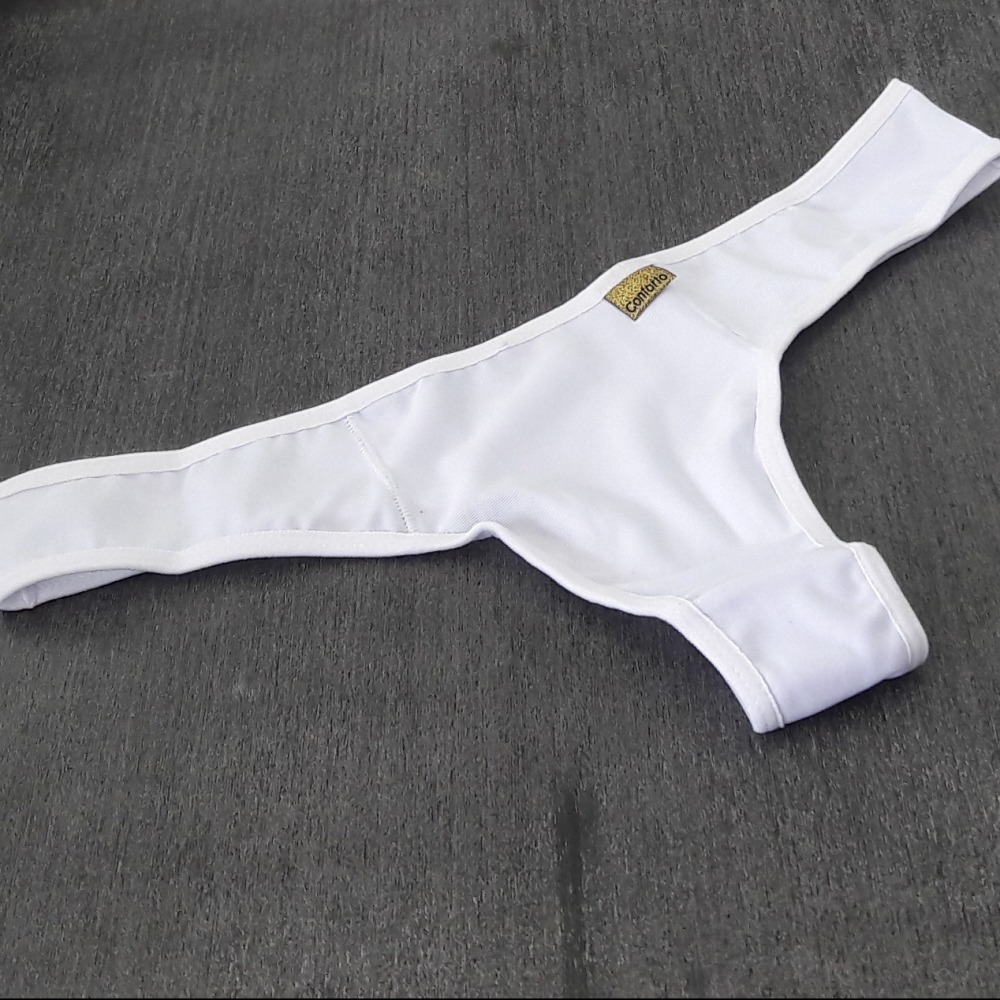 Tanga Calcinha Fio Dental Lisa Sensual Branco