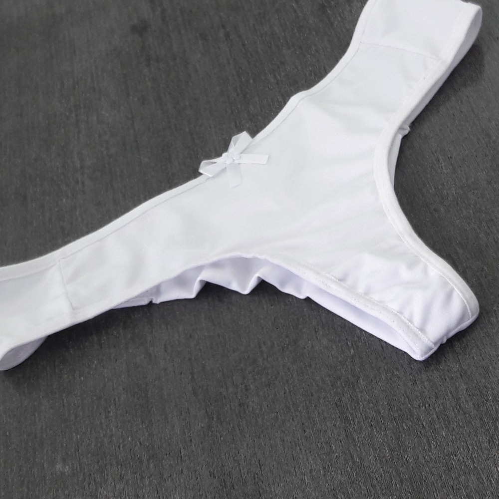Tanga Fio Duplo Liso Branco