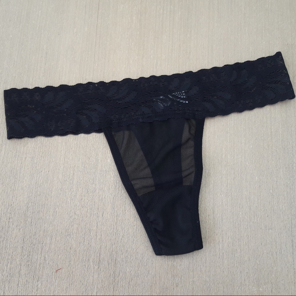 Tanga Sapequinha Fio Dental em Tule Preto