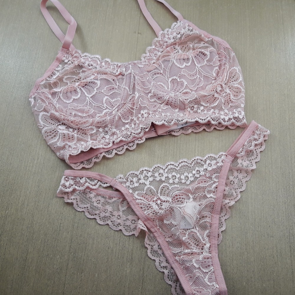 Conjunto Fio Antonela Sem Bojo e Com Arco em Renda de Poliamida Romance Conjunto Fio Antonela Sem Bojo e Com Arco em Renda de Poliamida Romance