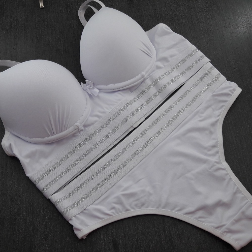 Conjunto Elstico Tricolor Branco