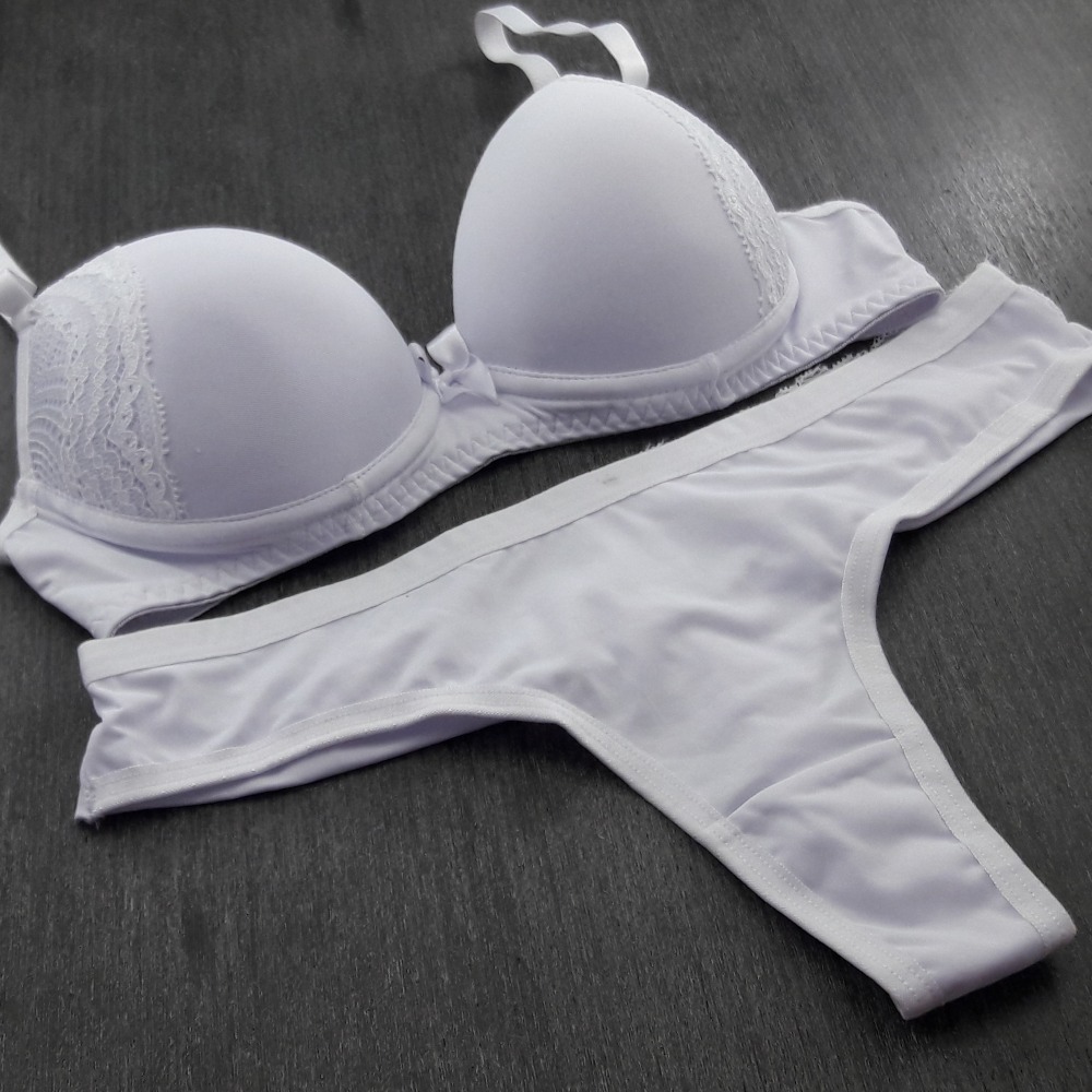 Conjunto Alexia com Bojo em Microfibra Branco