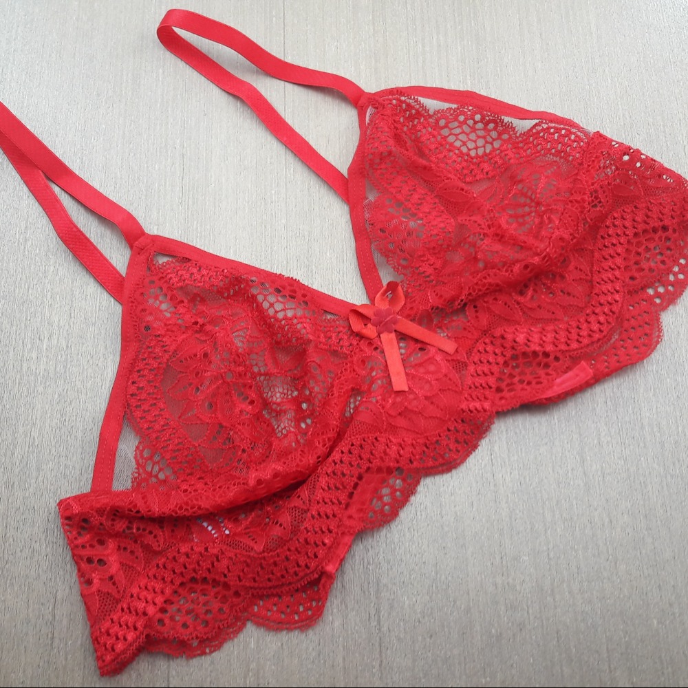 Top Rendado sem Bojo Vermelho