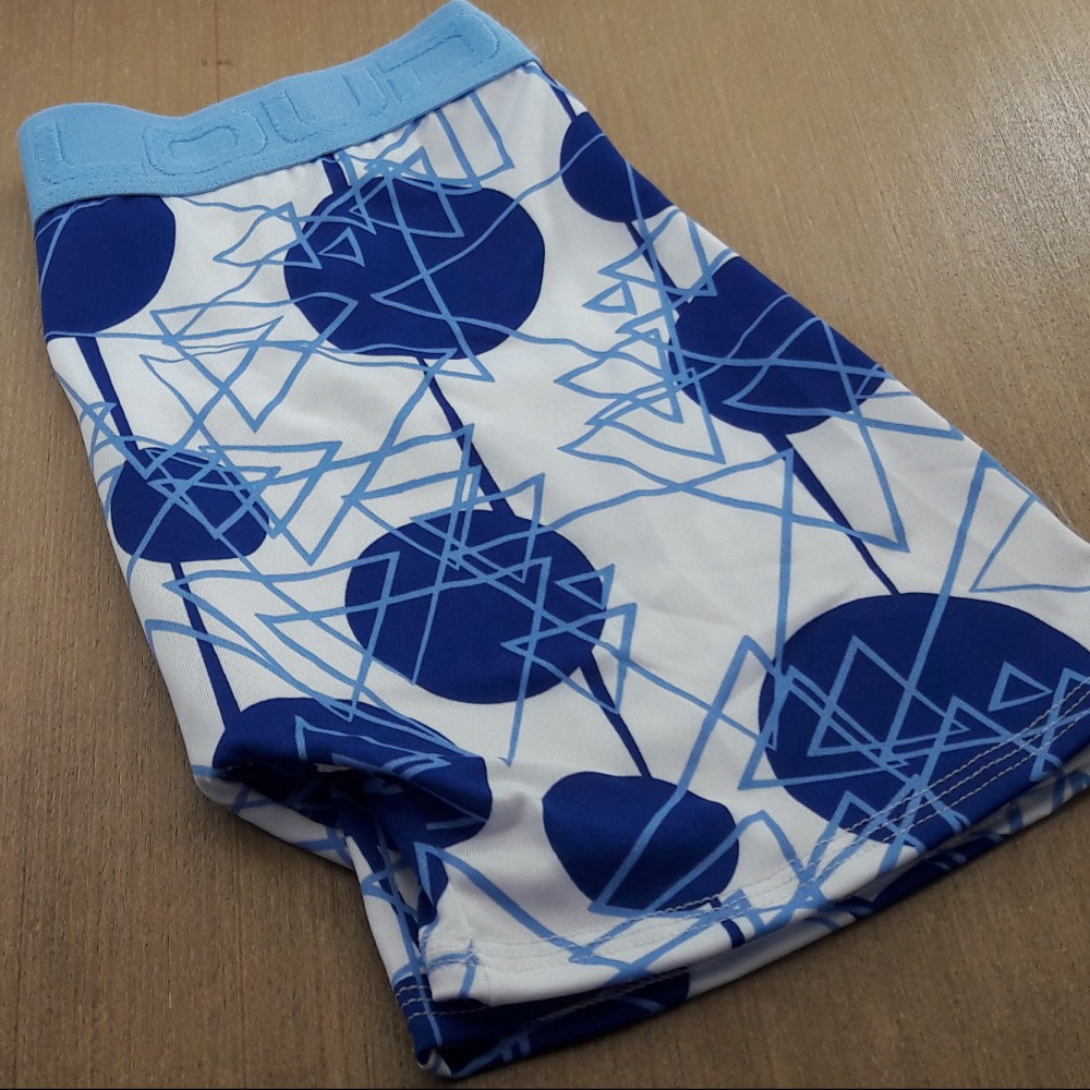 Cueca Boxer Estampada Comprida Elstico Azul Beb/  Estampas Variadas