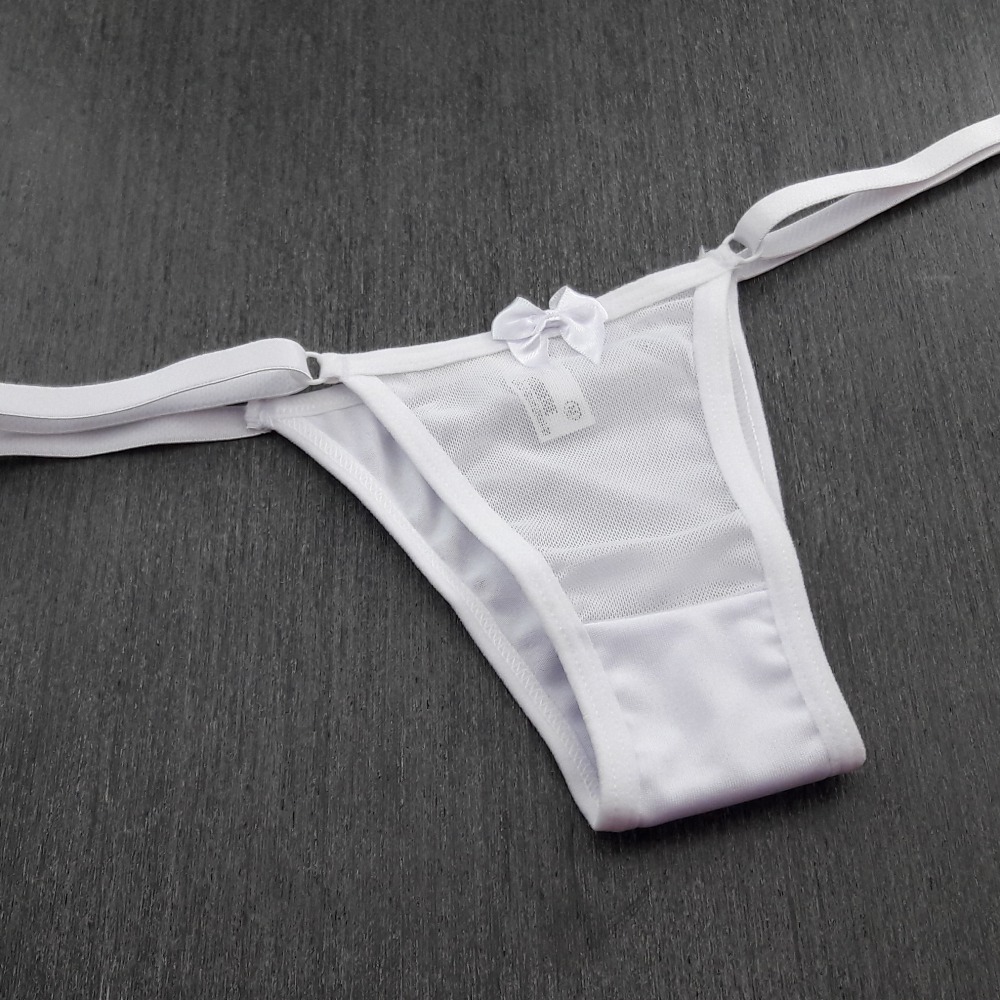 Tanga Tule Regulagem Lateral Branco