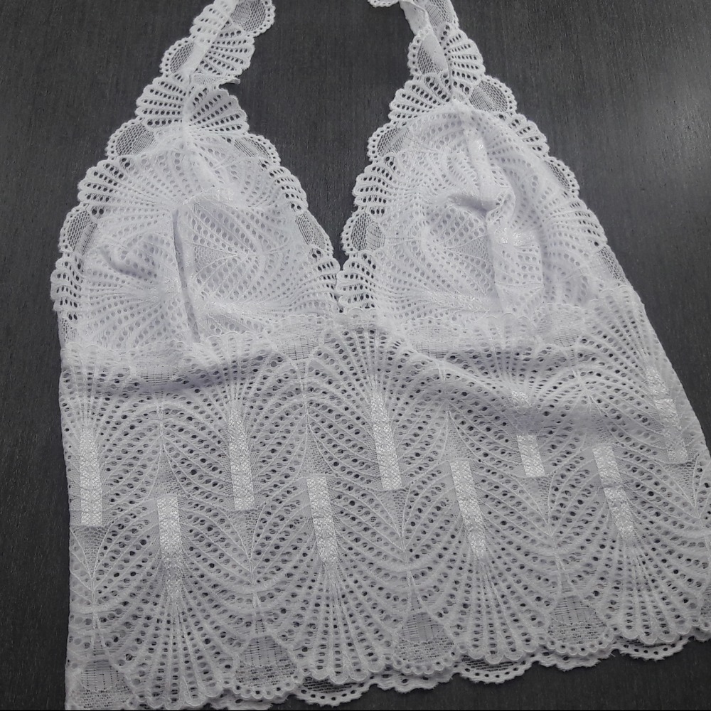 Cropped Frente nica em Renda Branco