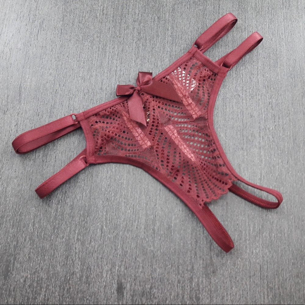 Tanga Sexy Fio de Strass Vinho