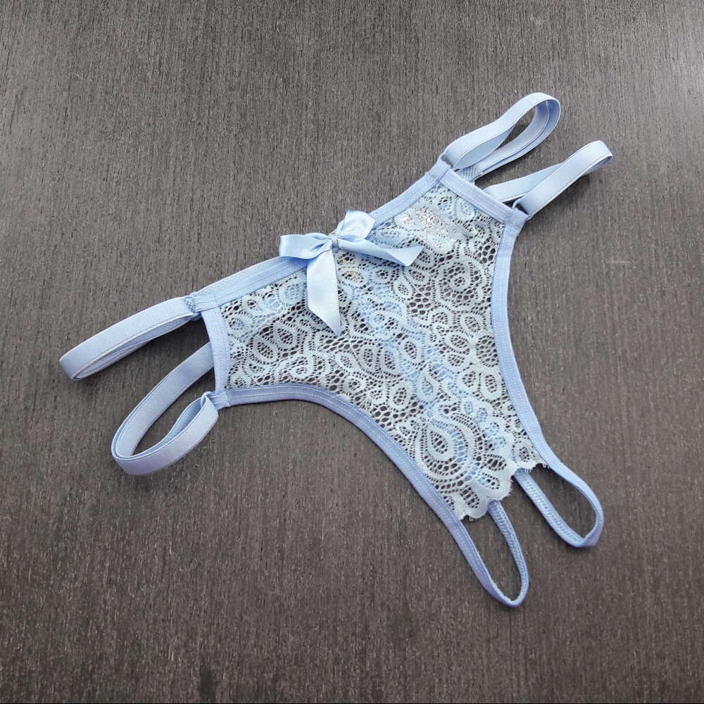 Tanga Sexy Fio de Strass Azul Beb