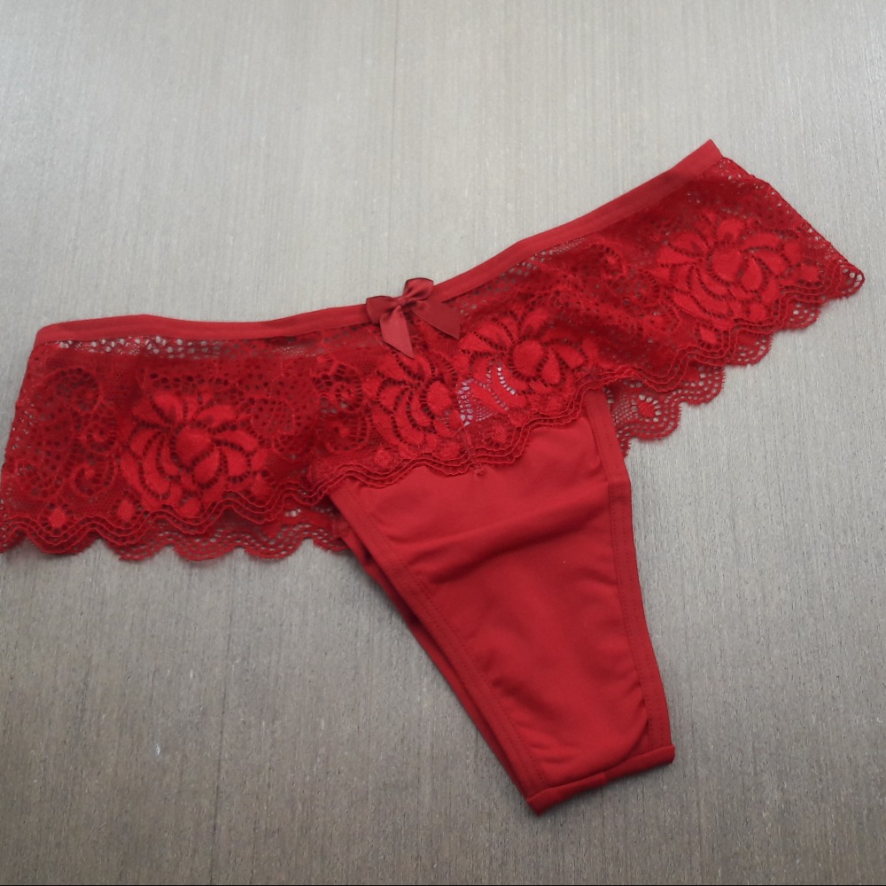Tanga Fio Duplo em Microfibra Cs Renda Rubi