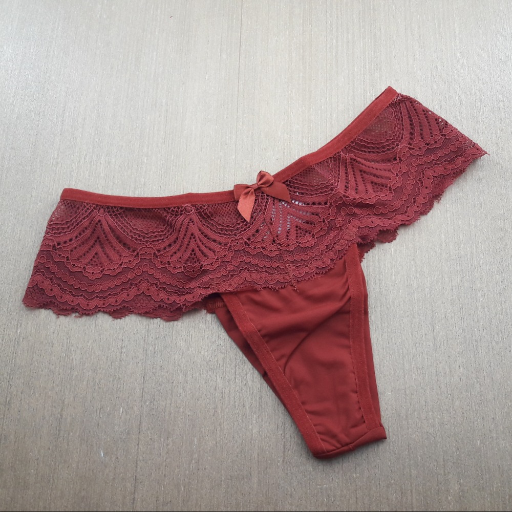 Tanga Fio Duplo em Microfibra Cs Renda Terra