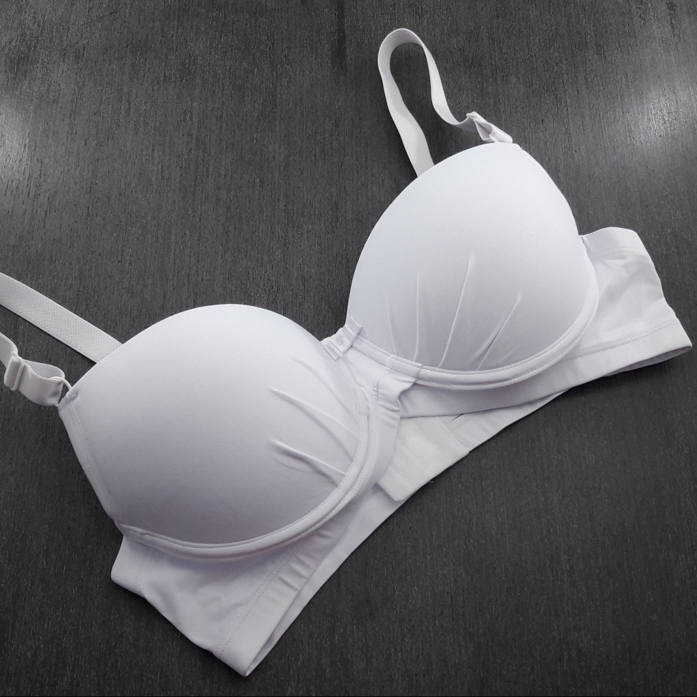 Sutiã com Bojo Plus Size Transpassado Branco Sutiã com Bojo Plus Size Transpassado Branco