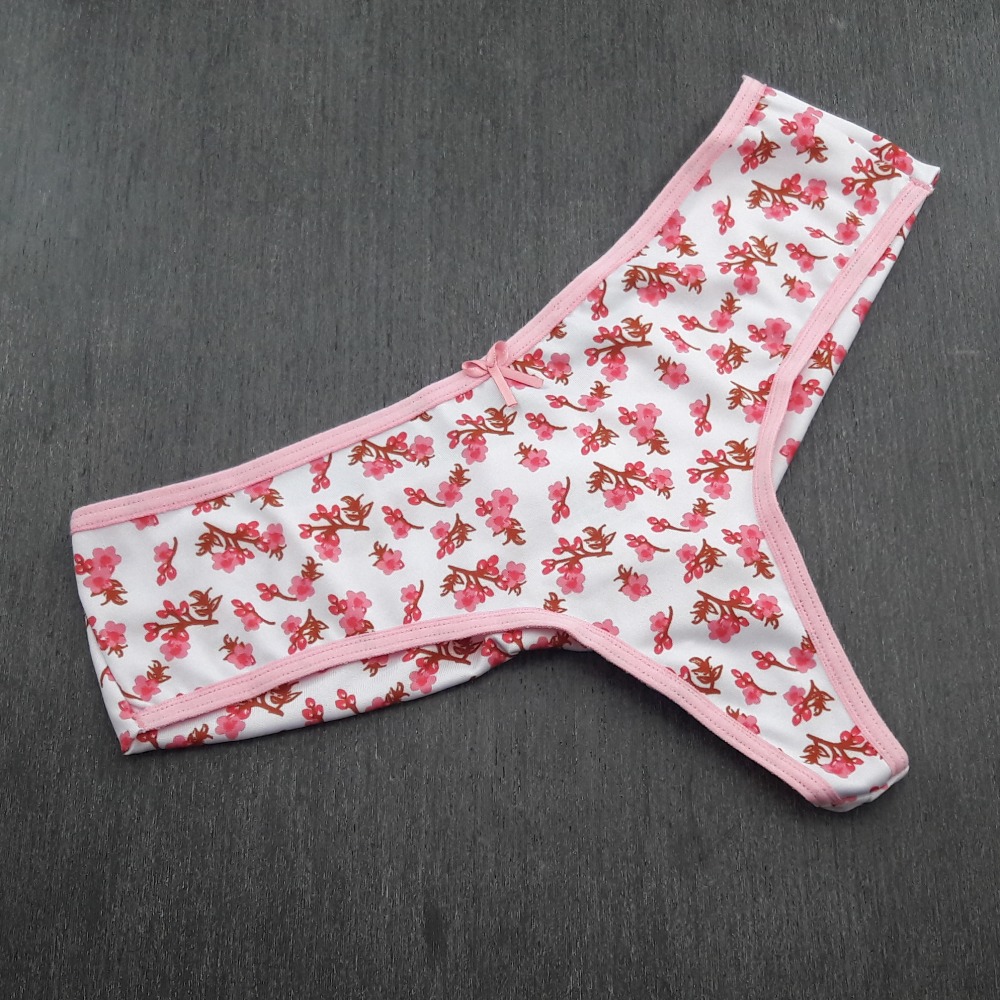 Tanga Fio Duplo em Microfibra Vis Rosa Hera/Floral