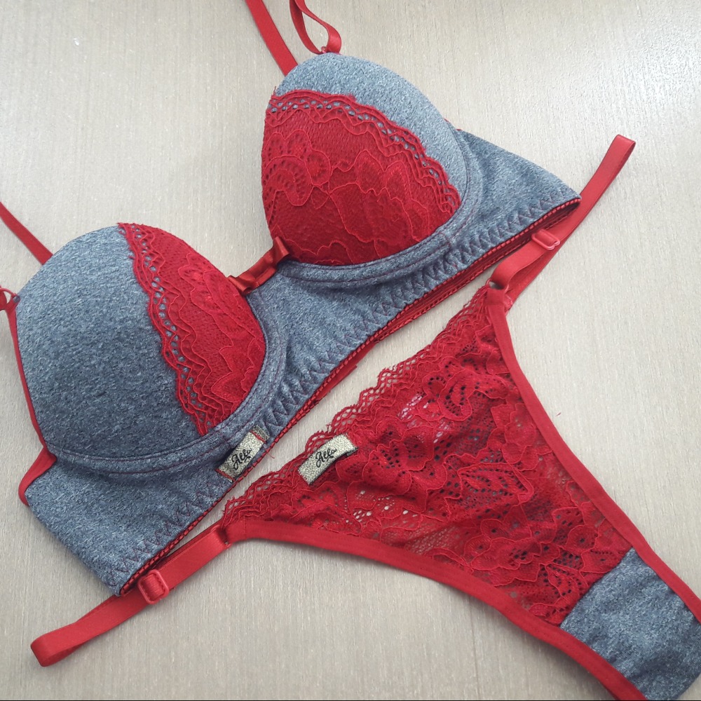 Conjunto Fio com Bojo e Renda Rubi / Mescla