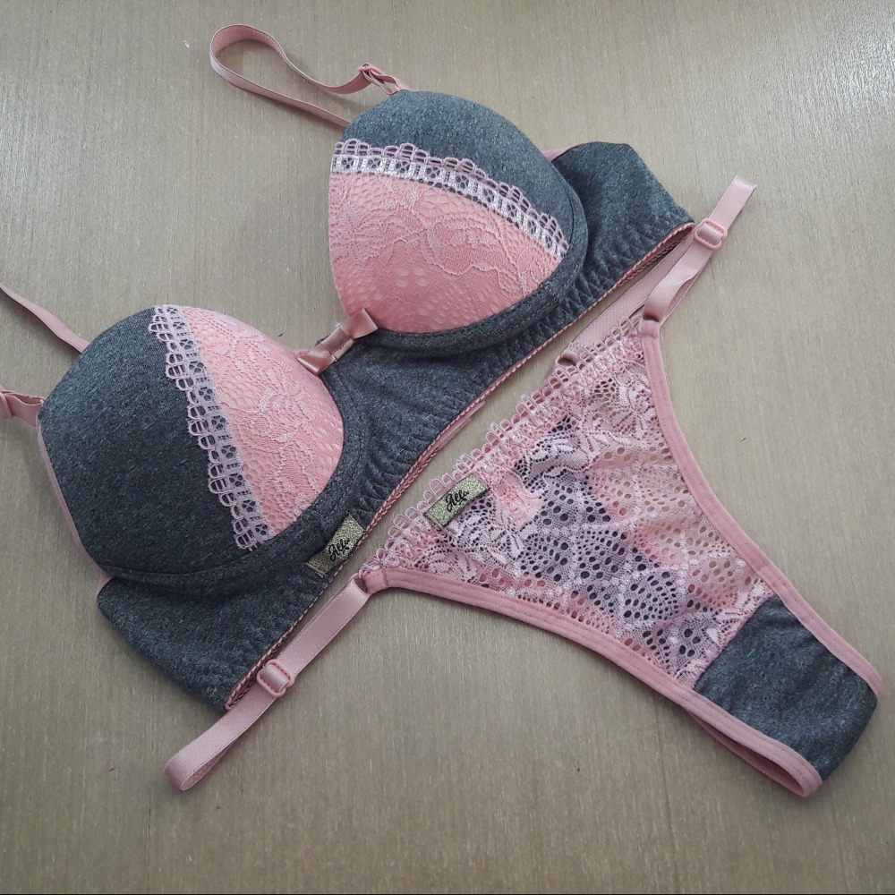 Conjunto Fio com Bojo e Renda Romance / Mescla