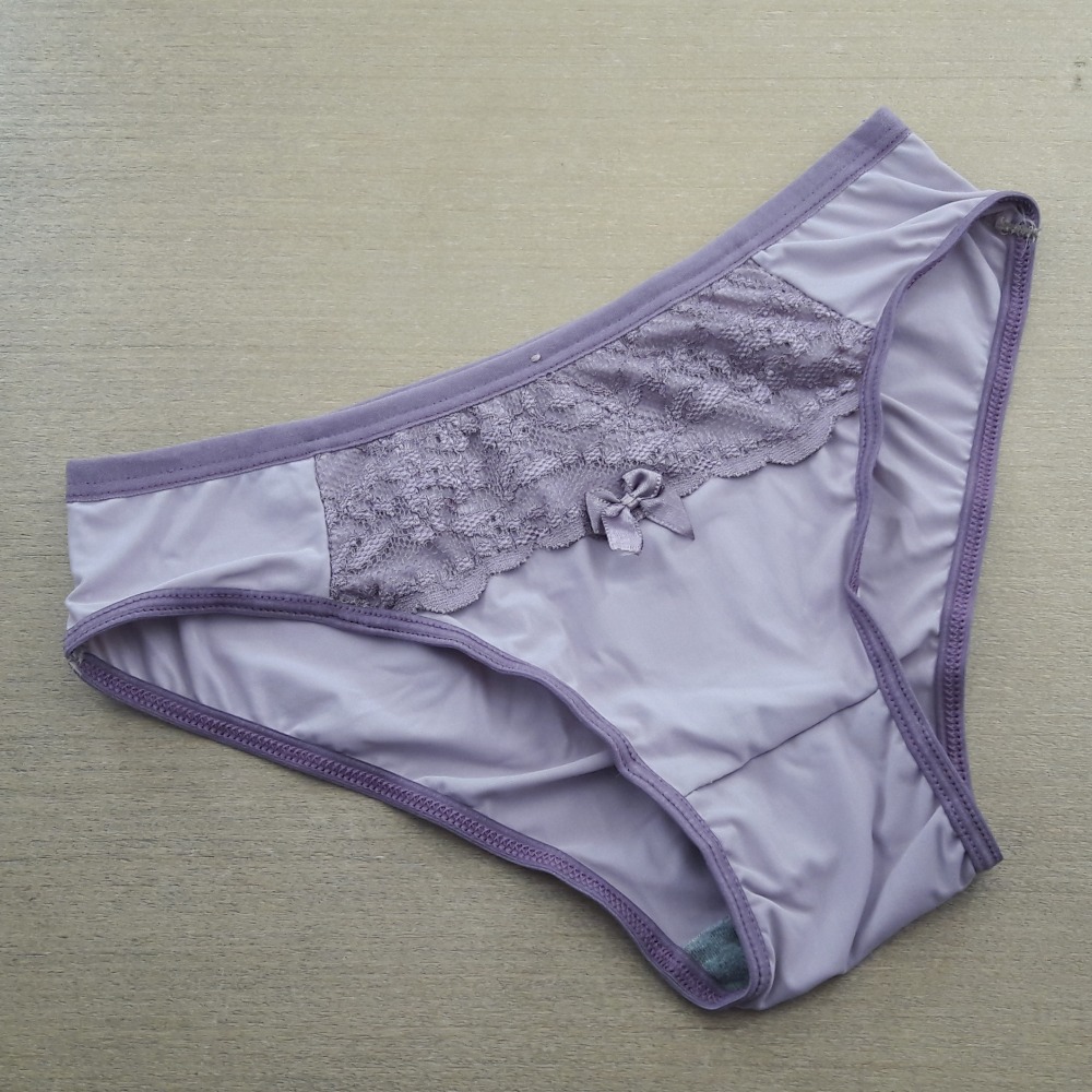 Calcinha Lisa Com Renda e Lao Analice Orqudea