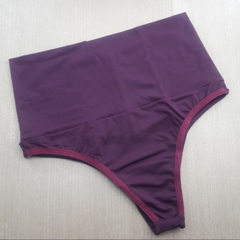 Calcinha Microfibra Cós Alto Duplo Vinho Calcinha Microfibra Cós Alto Duplo Vinho