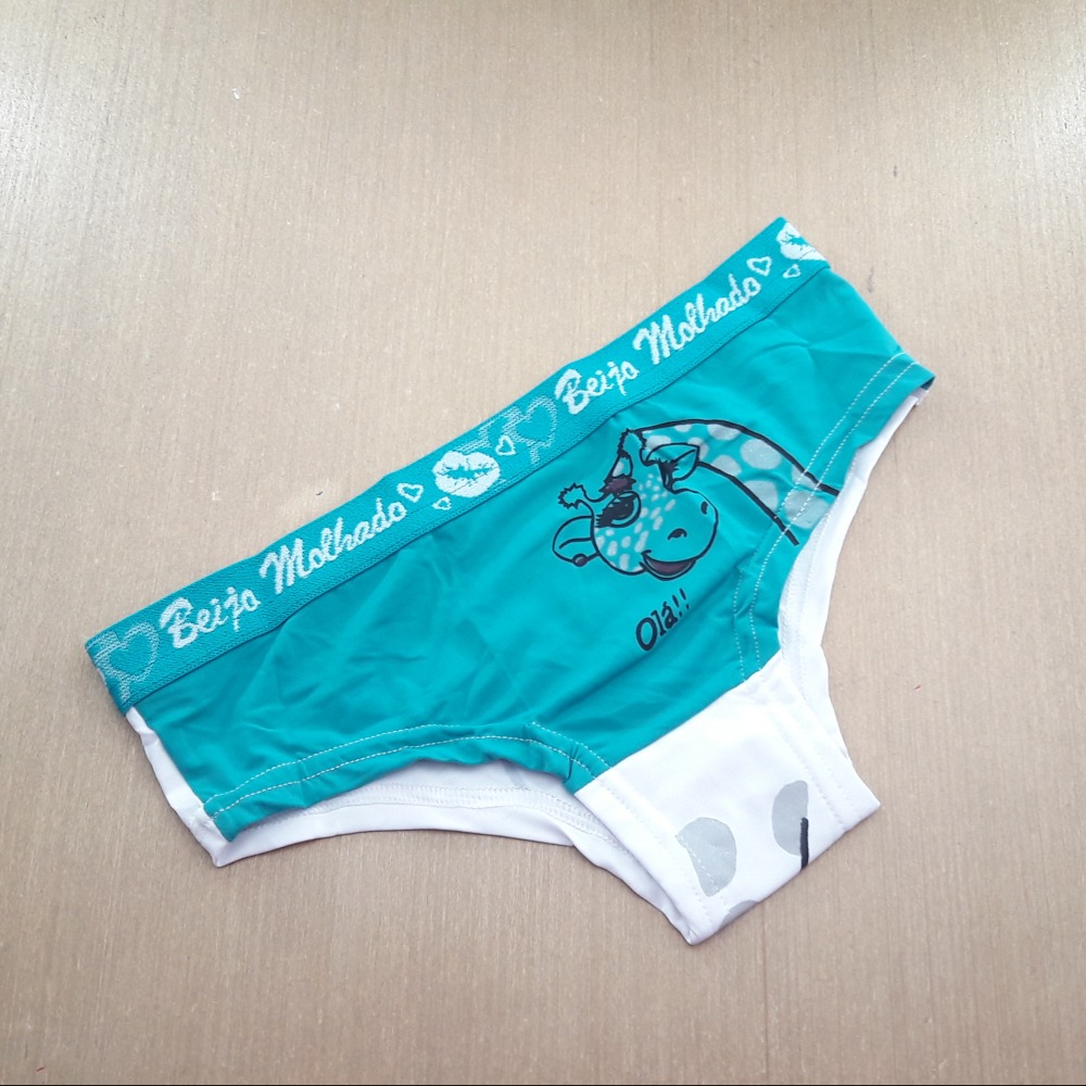 Calcinha Girafa Infanto Juvenil  Verde Pavo