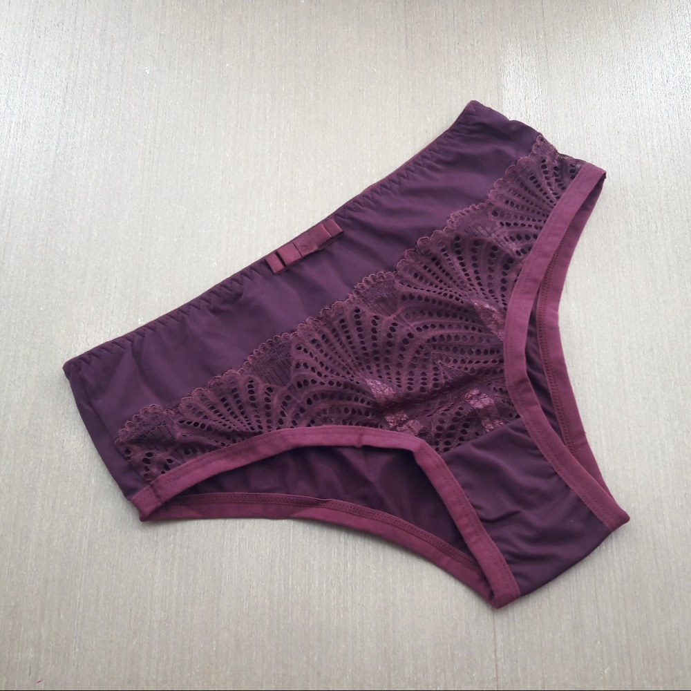 Cala Microfibra e Renda Vinho