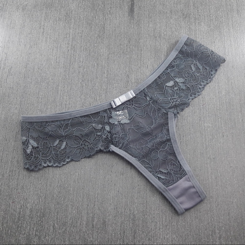 Tanga Fio com Renda Chumbo