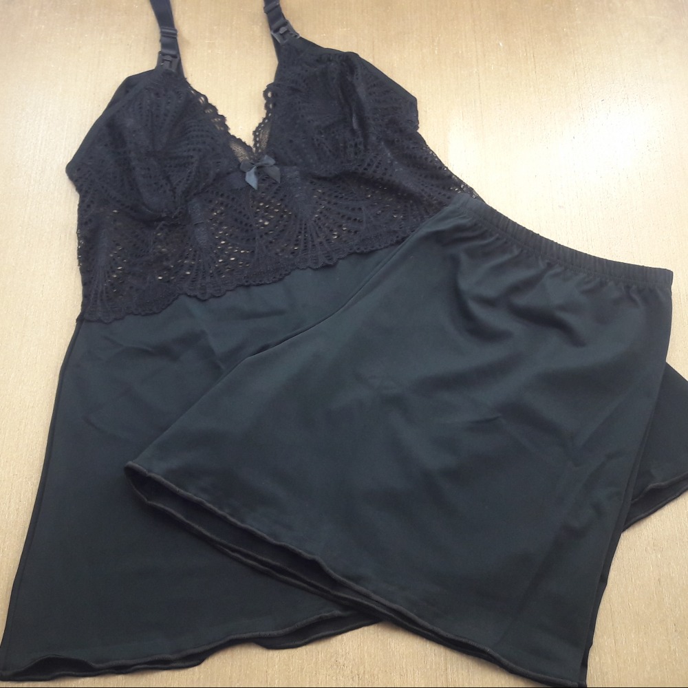 Baby Doll Amamentao Preto